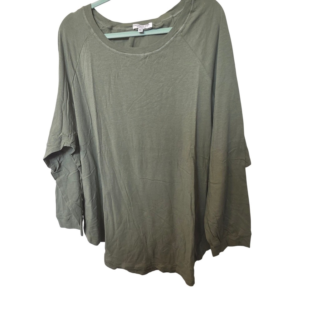 New 2 pk Chic Soul Curved Hem Slouchy Dolman Tunic Olive Green/Rust Plus SZ 4XL